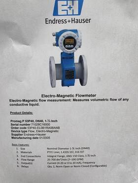 3500-1 Endress Hauser Electro-magnetic Flowmeter