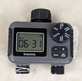 Sgw06m-tt Insoma 2-zone Water Timer Brass 2 Zones Timer-brass Value Black