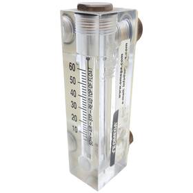 Fl4216 Omega Acrylic Flow Meter 6-60 Scfh Air Stp Scale 40mm Max Pres. 100 Psi