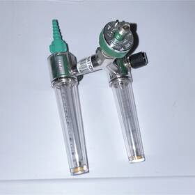 Oxy-viva X25194 Oxy-viva Dual Rotameter O2 Oxygen Flow Meter Y-block Barb 0-15 L/min