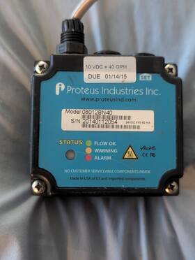 08012bn40 Proteus Industries Flow Meter Model