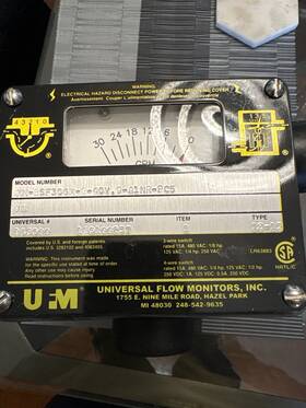 Mn-bsf30gm-8-40v.9-4lnr-pc5 Universal Flow Monitors Inc. Meter 30 Gpm