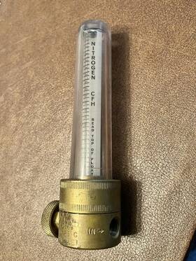 Victor V-0150 0-20 Cfh Brass Nitrogen Flow Meter 100 Psig