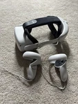 Meta Quest Vr Headset And Controllers 128GB With Kiwi Battery Pack. Fixed Price $150.00.