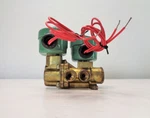 Asco 4-WAY Dual Solenoid Valve, 3/8", Brass, 8344B060 & 80033. Fixed Price $249.00.