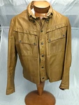 Brooks Detroit Vintage Gold Label Leather Jacket Mod Talon Zipper Tan 42*. Fixed Price $179.99.
