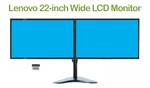 Lot Lenovo Universal Office Monitor Hdmi 22" Dual Grade W/2IN1 Stand. Fixed Price $86.88.