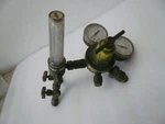 Victor Brass 0707 Oxygen Regulator With Fm 371 Argon/ Helium Flowmeter. Fixed Price $250.00.