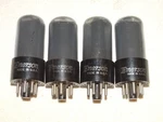 4 X 6V6GT Rca/emerson Tubes*smoked Glass*strong Testing QUAD*#1. Fixed Price $75.00.