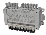 Smc Solenoid Valve Manifold (5X) VQ2200-5, (1X) VQ2300-5, (4X) VQ2100-5. Fixed Price $199.99.