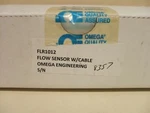 Omega Engineering FLR1012 Flow Sensor W/ Cable, 0.5 To L/min, 6PSI, 3/8" Tube. Fixed Price $100.00.