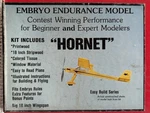 Micro Models 18 Wingspan Hornet Embryo Endurance Kit - (open Box). Fixed Price $24.99.