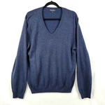 Brooks Brothers Mens Saxxon Wool V-neck Sweater Blue Soft Lightweight Read. Fixed Price $10.95.