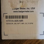 Hedland Variable Area Flow Meters (badger) H701A-005-MR Sensor, 3/4 Npt, Oil. Fixed Price $399.00.