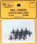 Micro Engineering 26-084 Insulated Rail Joiners -- Code 83 Pkg (12) Ho Scale. Fixed Price $6.25.
