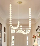 Modern Gold Led Dimmable 2 Ring Chandelier With Acrylic Balls For Home. Fixed Price $569.99.