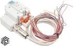 Smc Manifold With 2X SY3200-5U1 Pneumatic Solenoid Valves W/ Cord 24VDC. Fixed Price $63.00.
