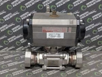 Used Duravalve AS7016-S105-3D Air Actuated Ball Assembly 1-1/2". Fixed Price $212.50.