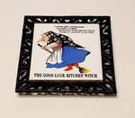 Vintage Good Luck Kitchen Witch Abb Ceramic Tile Footed Cast Iron Trivet 6". Fixed Price $69.99.