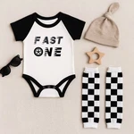 Personalized Fast One First Birthday Racing Bodysuit Romper Outfit Shirt Set. Fixed Price $37.75.