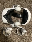 Meta Oculus Quest 128GB Vr Headset With Kiwi Battery Pack And Headphones. Fixed Price $250.00.