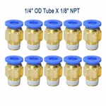 1/4" Od Tube X 1/8" Npt Pneumatic Push To Connect Air Fittings 10PCS. Fixed Price $8.39.