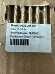 Kunkle 1/2" Safety Pressure Relief Valve /15 Psig- Model -0930-J01-GC0015. Fixed Price $275.00.