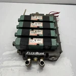 Numatics Flexiblok Pneumatic Valve Manifold W/ 4 Solenoid 228-703B. Fixed Price $70.00.