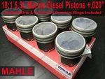 6.5L Marine Diesel Pistons +.020 Mahle Peninsular Max (SET/8) W/rings. Fixed Price $899.95.