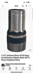 6 Pack 1-1/2" (40MM) Dixon Stc 20 King Combination Nipple Male Npt Hose. Fixed Price $75.00.