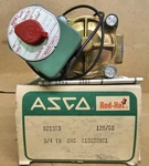 Asco Red Hat Solenoid Valve 8210D3 3/4" 120/60V Air Gases Water Oil. Fixed Price $42.00.