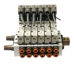 Smc Manifold W/ 6X VQZ2151-3YZ1 Solenoid Air Valve 24VDC, 0.15 0.7MPA. Fixed Price $50.00.