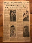 Dual-signed George Kell & Brooks Robinson 15"X22.5" Matted Newspaper Display. Fixed Price $49.99.